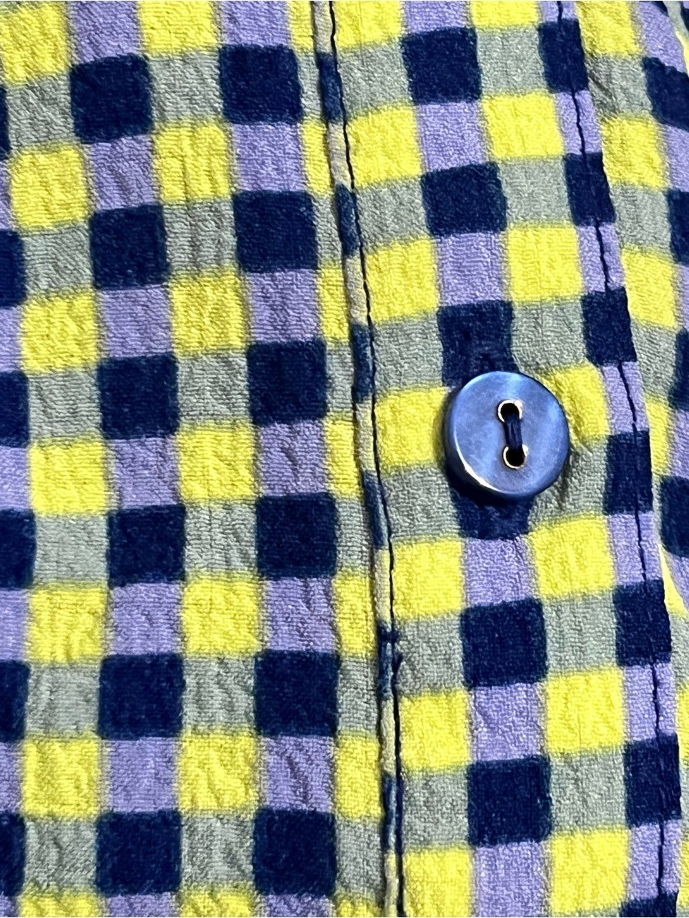 Urban Outfitters Blue Yellow Plaid Seersucker Feel Mini Dress XS/S Preppy Twee - Picture 5 of 8